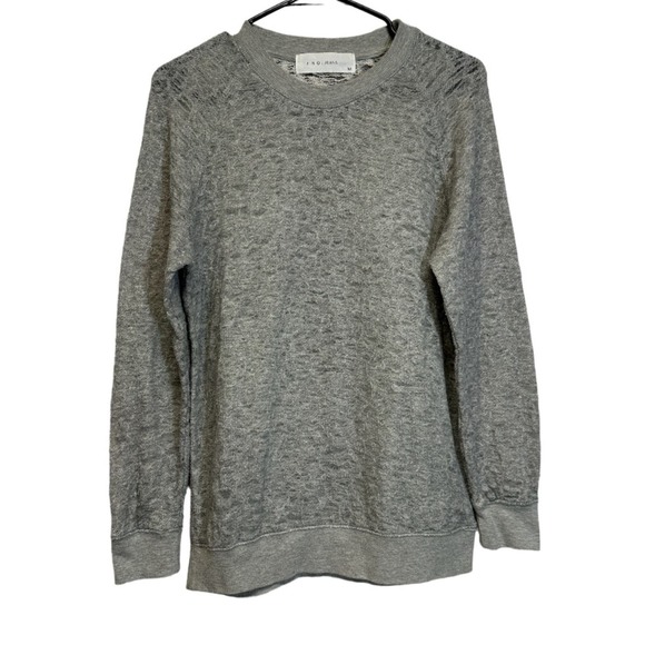 IRO Gray Knit Crochet Long Sleeve‎ Pullover Lightweight Sweater Size M - Picture 1 of 9